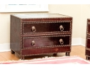 Pair Of Vintage Leather Wrapped Two Drawer Chests