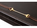 Gucci Handsome Vintage Brown Leather Trinket Box