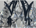 Elaborate Wrought Iron And Handcut Crystal 6 Lite Chandelier