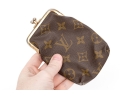 Louis Vuitton Vintage Coated Canvas Logo Kisslock Change Purse