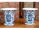 Pair Of Chinese Porcelain Vases With Jar And Vessel Decoration
