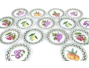 Set Of Fourteen Portuguese Hand-Painted Conimbricer Winterthur Interpretation Ceramic Plates