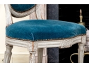 Pair Of Louis XVI Style Custom Upholstered Medallion Back Side Chairs