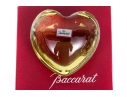 Baccarat Yellow Crystal Heart Paperweight Boxed