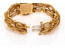 David Webb 18k Yellow Gold Stunning Vintage Diamond Set Rope Motif Bracelet, With Hidden Watch