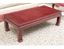 Chic Chinese Lacquered Woven Textural Cocktail Table