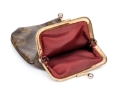 Louis Vuitton Vintage Coated Canvas Logo Kisslock Change Purse