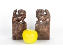 Vintage Carved Soapstone Asian Foo Dog Bookends