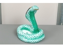 Herend Hungary Hand-Painted Porcelain Cobra, Green Fishnet Pattern