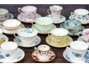 Collection Of Fourteen English Teacups And Saucers