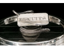 Two Antique Frosted Crystal And Silverplate Biscuit Jars