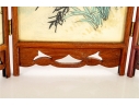 Miniature Chinese Hand-Painted Silk Folding Table Screen