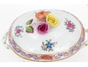 Herend Hungary Hand-Painted Porcelain Covered Sugar Bowl, Chinese Bouquet Multicolor (AF) Pattern