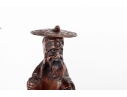 Pair Of Chinese Carved Wood Elder Figures With Removable Hats
