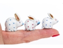 Herend Hand Painted Trio Of Tiny Bunny Rabbit Figures 