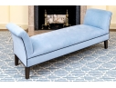 Custom Upholstered Bed End Or Window Bench With Flared Arms
