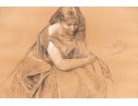 Lenni Royer Signed Mixed Media On Brown Paper, Portrait Of A Woman