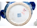 Pair Of Decorative Chinese Export Style Blue And White Twin Handled Wine Coolers
