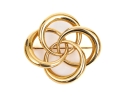 14k Yellow Gold Lovely Vintage Intertwined Quatrefoil Knot Brooch