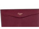 Cartier Burgundy Leather Single Card Holder, Must De Cartier