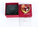 Baccarat Yellow Crystal Heart Paperweight Boxed