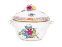 Herend Hungary Hand-Painted Porcelain Covered Sugar Bowl, Chinese Bouquet Multicolor (AF) Pattern