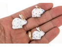 Herend Hand Painted Trio Of Tiny Bunny Rabbit Figures 