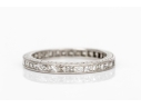Platinum Vintage Scissor Cut Diamond Set Eternity Band, Size 4.75