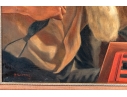 A. Lorenz Signed Oil On Canvas, Men Playing Checkers