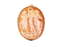 9k Yellow Gold Lovely Three Grace Motif Carved Cameo Brooch/pendant