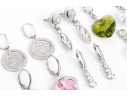 Swarovski Collection Of Crystal Set Pendant Earrings And Crystal Charms With Lobster Claw Clasps