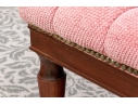 Quality Custom Upholstered Mahogany Ottoman
