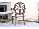 Exceptionally Carved Hepplewhite Style Open Armchair