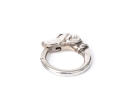 Tiffany & Co. Sterling Silver Beautiful Hound Ouroboros Key Ring, With Felt