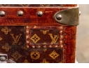 Antique Louis Vuitton Canvas Covered Brass Mounted Steamer Trunk
