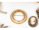 Collection Of Fashion And Limoge Brooches, Necklace And Two Jewelry Boxes