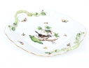 Herend Hand-Painted Porcelain Twin-Handled Square Serving Dish – Rothschild Bird (RO) Pattern