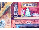 Signed Pastel On Paper, Family Home Interior