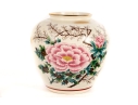 Japanese Hand-Painted Peony Flower Vase