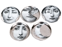 Set Of Five Italian, Fornasetti Ceramic Nut Plates