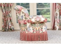 Custom Upholstered Club Chair With Bullion Fringe