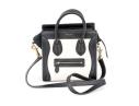 Celine Black And Soft White Leather Top Handle Bag, With Shoulder Strap