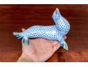 Vintage Herend Blue Fishnet Sea Lion
