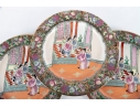 Set Of Three 19th C. Chinese Famille Rose Plates With Court Scenes