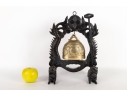 Brass Temple Bell With Dragon Motif Stand