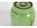 Antique Green Glazed Stoneware Lidded Crock