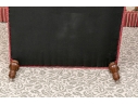 Quality Oversized Custom Upholstered Mahogany Ottoman
