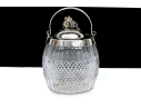 Antique Cut Glass And Silverplate Biscuit Jar