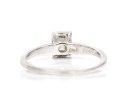 18k White Gold Simple Emerald Cut Diamond Solitaire Ring, App. 0.24 CTS, Size 6