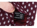 Gucci Burgundy And Grey Toned Patterned Silk Tie